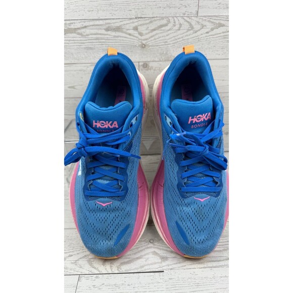 Hoka One  W Bondi 8 Running Shoes Womens Size 9.5 B Blue Athletic Wide #388 - Picture 3 of 8